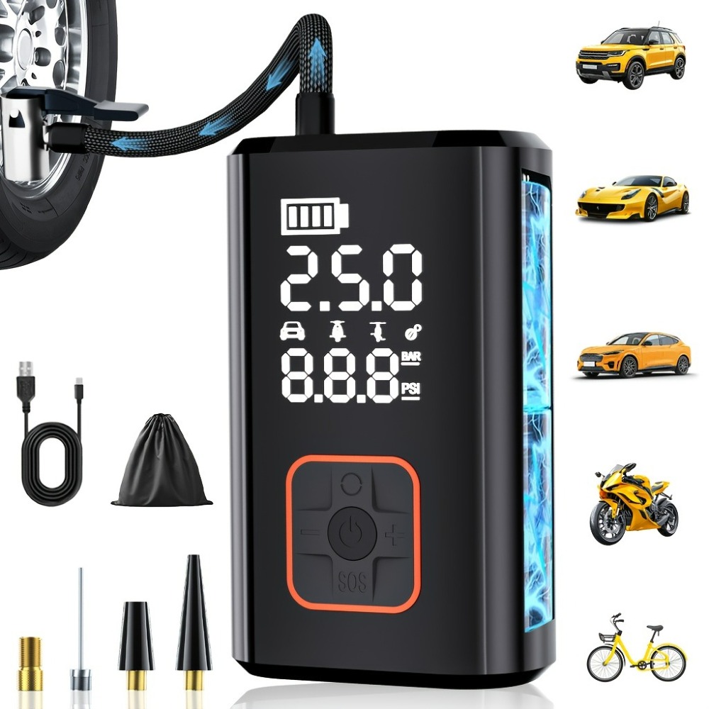 Car Portable Tire Inflator - Taşınabilir Hava Kompresörü Kablosuz Araba Lastik