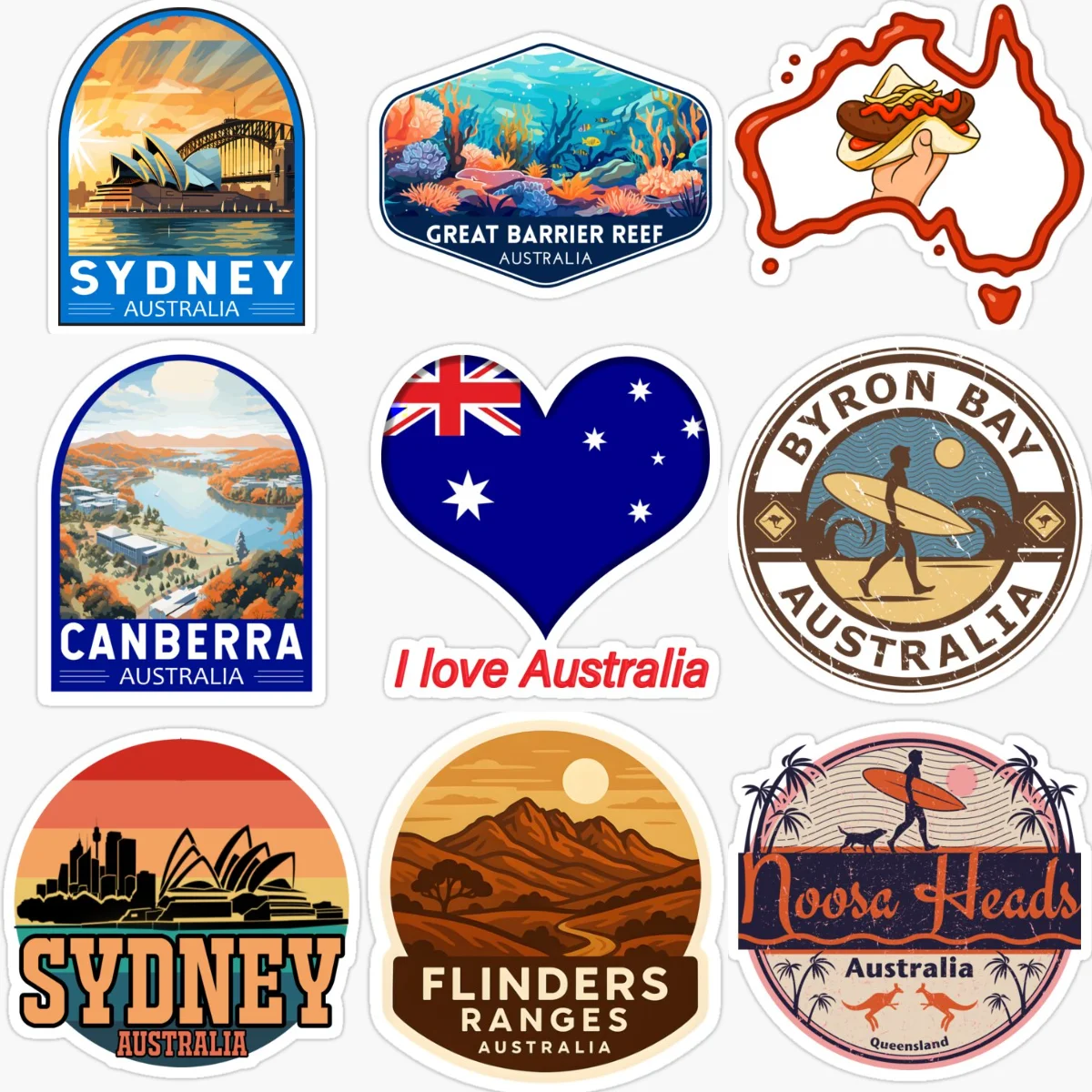 Car Accessories Australia - AUS Avustralya Bayrağı Harita Amblemi Yaratıcı