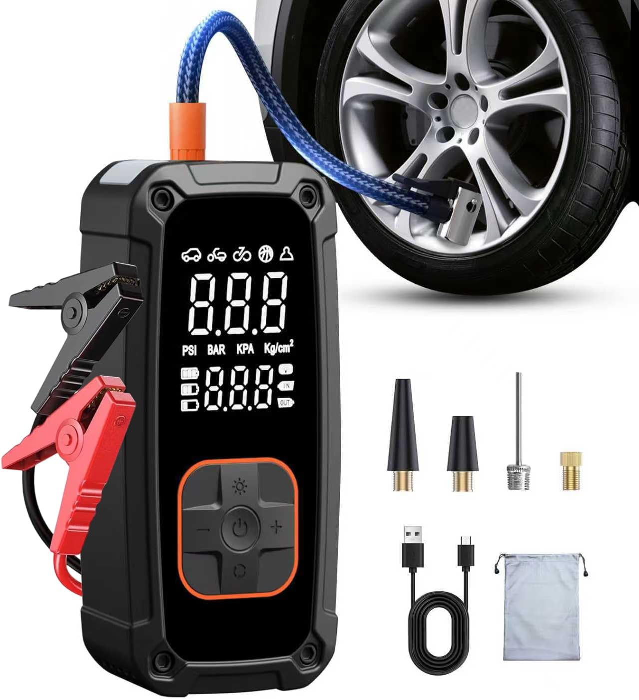Car Portable Tire Inflator - Taşınabilir Hava Kompresörü Lastik Şişirme Pompası