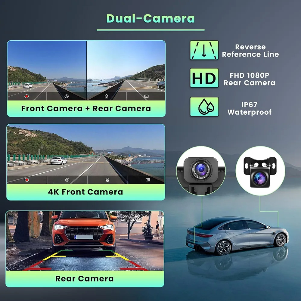 Carplay DashCam Ön ve Arka 4k  - Car Dash Cam incelemesi ve fiyatı